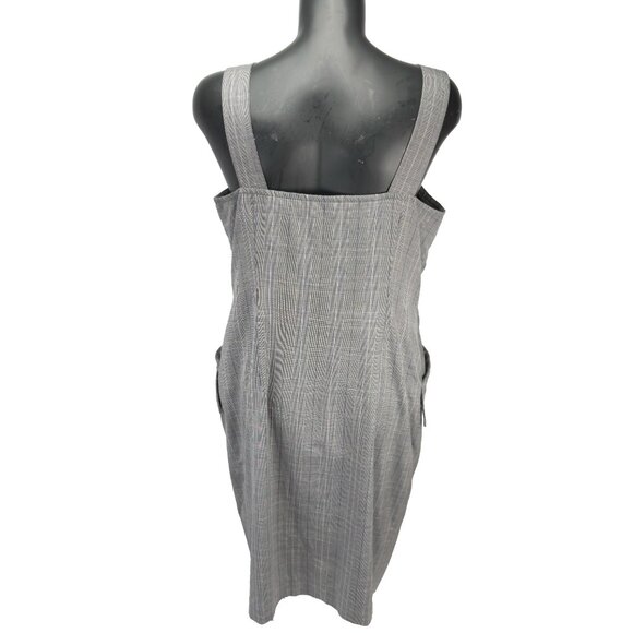 IRIS SETLAKWE Wool Blend Button-Up Double-Breasted Plaid Sheath Gray Dress 12 - Picture 6 of 12